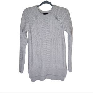 C By Bloomingdale's Women's Long Raglan Sleeves Wool Blend Gray Sweater Size M